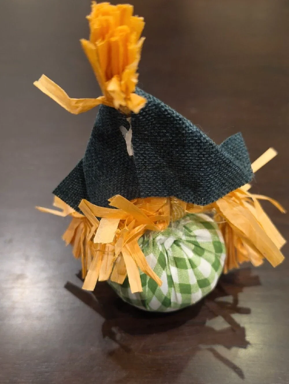 Autumn Scarecrow Table Accent - Green Plaid